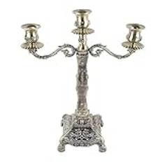 XHTLLO Candelabra, Polished Zinc Alloy Durable Scratch Resistant Candle Holders, Easy Assembly Delicate Elegant European Candlestick Holders, for Wedding, Dinner(Coppery 3)