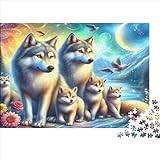 3D Jigsaw Puzzles 500 Pieces for Adults Wolf King Family 500 Piece Puzzle Educational Games Home Decoration Puzzle 500pcs (52x38cm)
