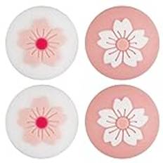 GORGECRAFT 4Pcs 2 Styles Silicone Joycon Thumb Grip Caps Cute Kawaii Soft Round Flower Thumbstick Joystick Rocker Button Cover Replacement Compatible with Switch 0.67x0.67inch