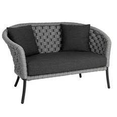 Alexander Rose Light Grey Cordial 2 Seater Curved Sofa with Cushion - Grafito