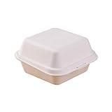 Goboxad 25 Pack Eco-Friendly and Disposable Clamshell Take Out Food Containers - 6x6 Inches, Deli Containers with Lids, Reusable Meal Prep & Bento Box, Food Storage To-Go