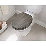 Kachhu® Universal Fit Glossy Addis Wooden Toilet Seat Easy Fit Style to Your Bathroom Brand New - Grey