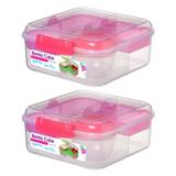 Sistema Bento Cube 1.25L Pink Set of 2