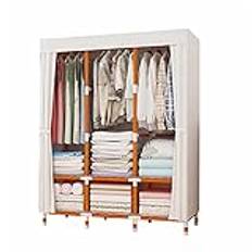 RAUGAJ Sturdy Wardrobe,Modern Bedroom Furniture,Portable Linen Closet,Clothes Storage,Organizer with Clothes Rails,White (Size: 170 x 126 x 45 cm)