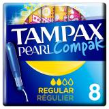 Tampax Pearl Compak Regular Tampons Applicator 8 pack