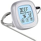 Meat Thermometer Cooking Instant Read Grill Thermometer for Food Candy BBQ Outdoor Kitchen Oven Touchscreen Thermapen (Color : White)