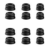 Luckvan Double Flange Ear Tips Anti-Slip Universal Silicone Earbuds Tips Replacement for Beats Earbuds Sony Sennheiser Earbuds Fit 5.5mm-7mm Nozzle 6 Pairs LMS Black