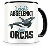 Samunshi® Orca Mug with Saying "Lightly distracted" by Orcas Gift for Killer Whale Fans Coffee Mug Funny Cups for Birthday