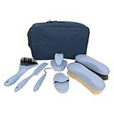 Generic 8x Horse Grooming Care Kit Horse Bathing Supplies Equestrian Maintenance Set for Horse Riders, Blue