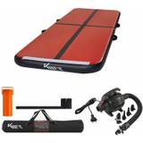 Gymnastics Mat Inflatable Airtrack Fitness Sports Gym Mat 4 m Black-Red - Black-Red - Km-fit