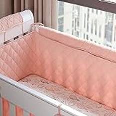 LOVEXIN Breathable Crib Bumper, Baby Cot Bumper Protector, Breathable Mesh Cot Liner, Crib Rail Cover Baby Crib Bumper, Baby Boys Girls Nursery Crib Bedding,Pink,60x15cm(23.6x5.9in)