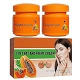 2 In 1 Day And Night Cream For Women Anti Aging, 2pcs Day & Night Face Cream With Vitamin C And Nicotinamide, Papaya And Aloe Extract For Deep Moisturizing & Anti-Wrinkle, Skin Care