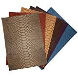 12 cols Snake Skin Textured Faux Leather PVC Grained Leatherette Fabric .Sold by The metre Off a 137cm roll Craft Upholstery(6 Colours Sample Pack, A5)
