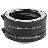 Closeup Adapter Ring,10mm + 21mm Metal Auto Focus Macro Close-up Extension Tube Adapter Ring Kit for Sony FE/E Mount Camera,Black