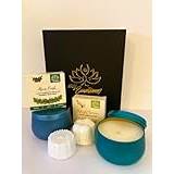 my Emotions Gift Set "Wellbeing - Confidence", Gift Box with 2 Handmade Natural Soaps, 2 Soy Wax Candles with Essential Oils and 2 Shower Steamers