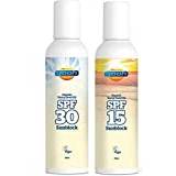 The HomeOutdoor® Yaoh Organic Hemp Seed Sun Pack - Sun Block SPF 30, Sun Cream SPF 15-2Pk