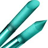 Glass Cuticle Pusher by GLADZY - Manicure Stick, Genuine Czech Quality, Professional Precision Filing Cuticle Remover, Abrasive Surface Never Wears Out - Turquoise