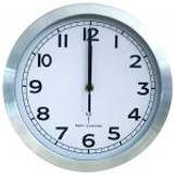 Radio Controlled Wall Clock With Silver Aluminium Case