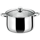 Buckingham Induction Stainless Steel Deep Casserole Pan Cooking Pot with Glass Lid 28 cm, 9.5 Litres, Premium quality