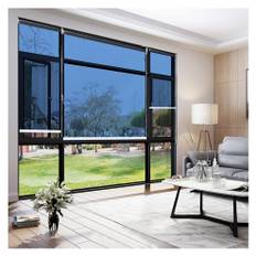 Window Roller Blinds, One Way Mirror Roll Up Blinds Silver Backing, Home Living Room Office Privacy Roller Shades Solar Film Curtain Blue, Anti UV