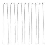SUPERFINDINGS 6pcs 298x31x4mm Trampoline Anchor Soccer Goal Post Anchor U-anchor Tent Pegs Ground Anchors Stainelss Steel Garden Ground Anchor for Swing Camping Soccer Goal Huge Garden Decoration