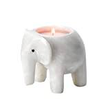 3" White Marble Elephant Tea Light Candle Holder