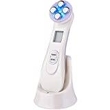 RF EMS Beauty Device With 6 Color LED High Frequency Facial Machine Skin Rejuvenation Massager Anti-Aging For All Skin Types (White)