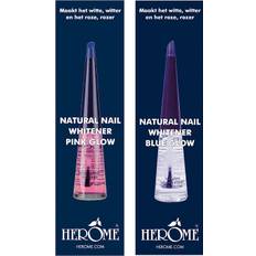 Herome natural nail whitener pack | blue glow & pink glow | 2x10ml | nail bright