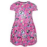 Disney - Dress with Minnie Mouse Pattern - 100% Cotton - Summer Dresses for Girls - Minnie Mouse Dress Pink - Party Dress - Minnie Mouse Clothes Children's Costume - Pink Doodle - Age: 3-4 Years