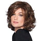 Honey Lace Front Synthetic Wig Wig Wavy Fluffy Fashion Brown Curly Women Synthetic Wigs Natural Hair Short wig Affair Hair Towel (brown-b, One Size)