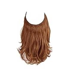Wig female fish line style long curly hair matte high temperature silk wig piece Grubify (Color : 30#, Size : M03)