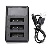 Action Camera Battery Charger 3 Channel USB Charger Action Camera Accessory for Sony NP - BX1, Black