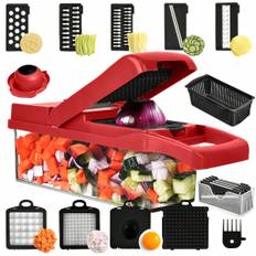 SHEIN Authentic Red In Vegetable Chopper MultiFunctional Food Chopper Vegetable Slicer Onion Dicer Salad Garlic Carrot Dicer