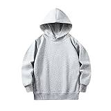 Baby Kids Long Sleeve Solid Color Pullover Hoodies Sweatshirts Top Children Unisex Soft Coat Blouse with Pocket Hoodie 18 Months (Grey, 8-9 Years)