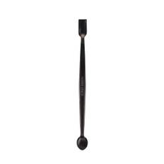 Stainless steel cuticle pusher double headed spoon nail art cleaner (black)
