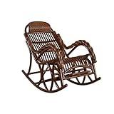 Chair Recliner Adult Nap Leisure Rattan Rocking Chair, Handwoven Rattan High Backrest with Cushion