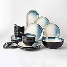 HXFRTHNM Ceramics Ceramic Dishes Dinnerware Set -28 Piece Ceramic Plates and Bowls Set for 6 Elegant Dinner Plate Sets Microwave and Dishwasher Safe Ceramic Dinner Plates