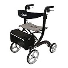 DRIVE DEVILBISS HEALTHCARE Black Nitro Wheel Rollator with Backrest, Seat and bag