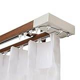 Wall Mount Double Curtain Track Heavy-Duty Curtain Rails For Living Room Bedroom Comes With Installation Hardware And Black Out Window End Cap - Curtain Track System ( Color : A-wall , Size : 4.8m(4*1