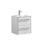 Imex Suburb 500mm Two Drawer Wall Mounted Vanity Unit in White Gloss