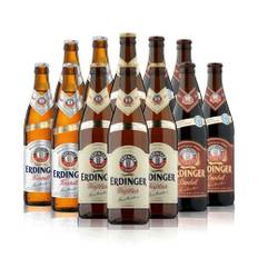 Erdinger Mixed Beer Case of German Weissbier, Dunkel & Kristall Pack (12 Pack)