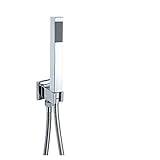Solid Brass Handheld Shower Head Replacement Shower Holder for Bathroom Wall Mount Square Bracket G1/2 Connector Chrome Polished (Color : Shower Hose Only)