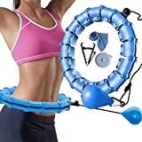 Smart Hula Hoop for Adults, Weighted Hoola Hoops 27 Knots Detachable Ring Adjustable Size, Hula Hoops with Auto-Spinning Ball 360 Degrees Spinning No Fall for Kids and Adults Exercise and Fitness