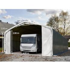 Toolport 6x24m 2.6m Sides Carport Tent / Portable Garage, 4.1x2.9m Drive Through, PRIMEtex 2300 fire resistant, grey without statics package - (99497)