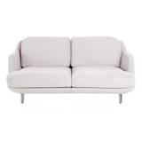 Fritz Hansen - Lune™ JH200 2-Seater Sofa Aluminium Feet - nebel grau/Stoff Linara 2494/340/Füße gebürstetes Aluminium/BxHxT 155x81,5x93,5cm - grey mist (81.5 x 155.0 x 93.5cm)
