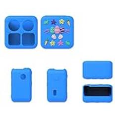 DETUEUA Cartoon Case for Yoto Mini, Cute Funny Design Case Cover Fun Silicone Shockproof Protective Cover - Blue