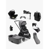 Bugaboo Dragonfly Pushchair & Carrycot, Turtle Air by Nuna Car Seat with Base & Accessories Ultimate Bundle, Grey Melange