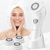 TOUCHBeauty Sonic Facial Cleansing Brush with 2-Speed Advanced Vibration Technology with Waterproof Facial Exfoliating Massage Device TB-1487(White)