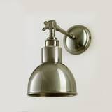 Old School Electric Churchill wall light - metal shades - Churchill long arm - switched, All antique silver Grey