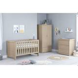 Luno Cot Bed 3-Piece Nursery Furniture Set - brown